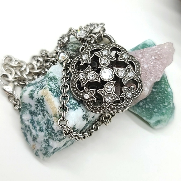 Brighton "PACIFIC HEIGHTS" Detailed Crystal Marcasite Reversible Pendant! 👑 - Picture 8 of 11